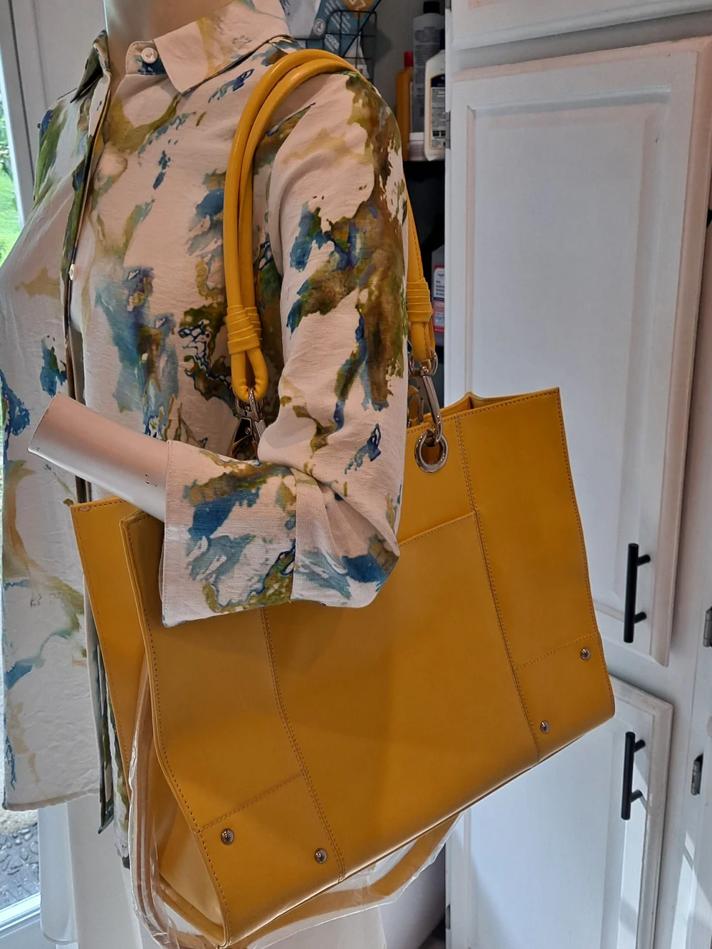 Wilsons Leather Smooth Yellow Executive Spacious Vintage Y2k Tote Shoulder Bag